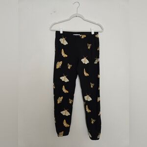 Wildfox Black and Gold Moth Butterfly Joggers whymsical feminine | size S